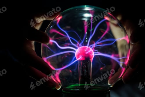 Preview: Closeup of a plasma globe in the darkness