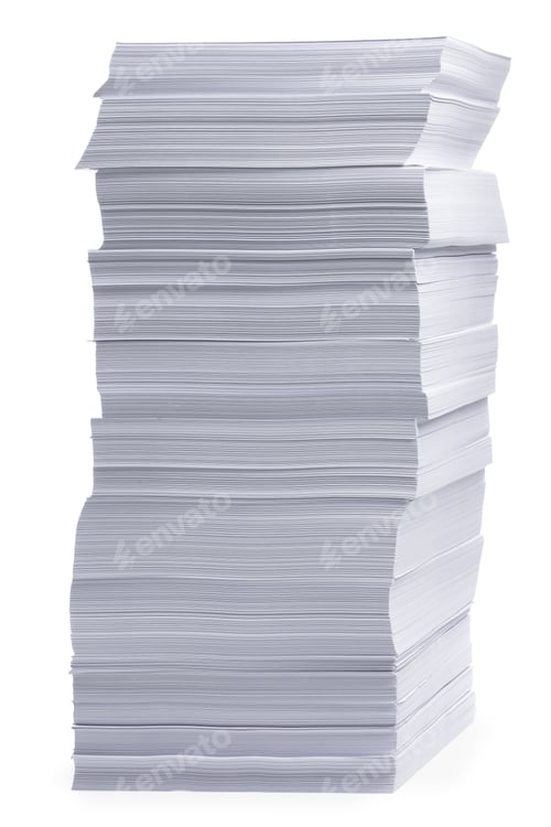Preview: Stack of paper sheets on white background