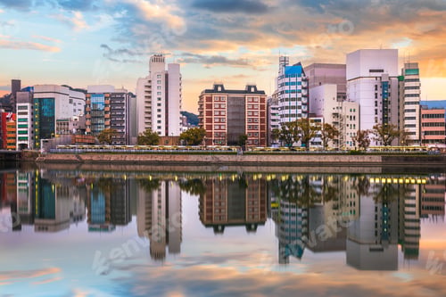Preview: Hiroshima, Japan city skyline on the Enko River