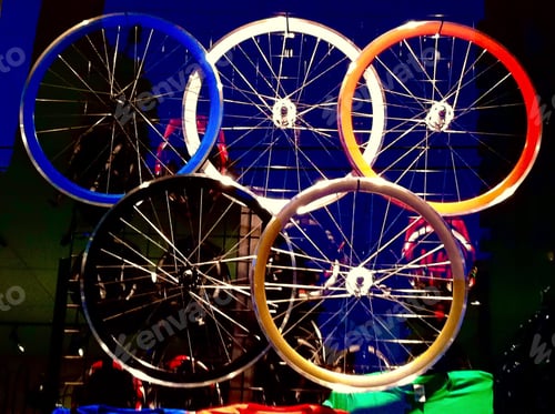Preview: Bicycle wheels formed Olympic icon