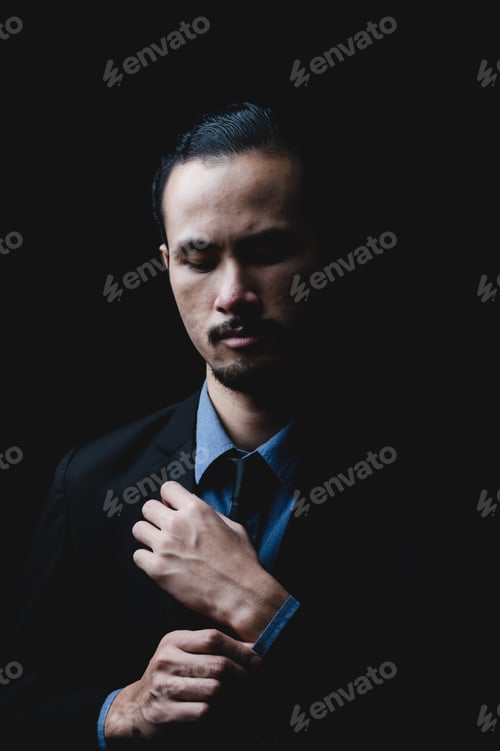Preview: professional modern fashion business suit setting concept, person portrait