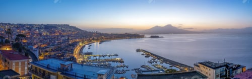 Preview: Panorama of the Gulf of Naples before sunrise