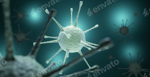 Preview: Close-Up Render of Floating Cellular Structures