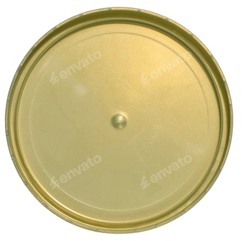 Preview: Yellow plastic bottle cap on isolated background, top view