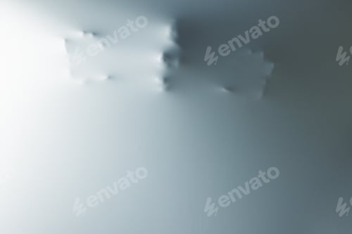 Preview: Composition of shape of hands and head on white background