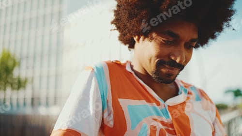 Preview: Close-up frontal portrait of young African American man