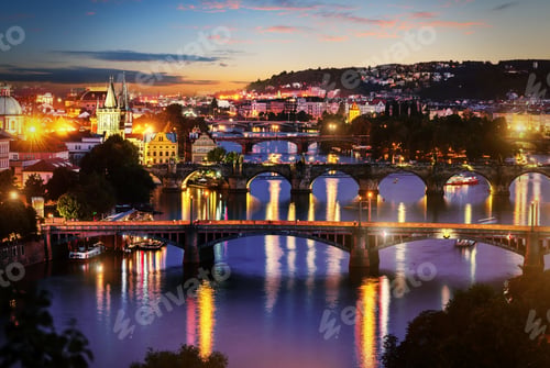 Preview: View of illuminated bridges