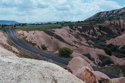 Preview: beautiful landscape of cappadocia mountains and road