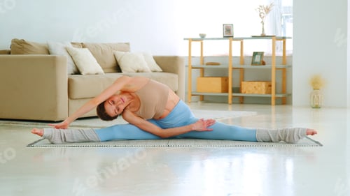 Preview: Young girl relaxing doing yoga