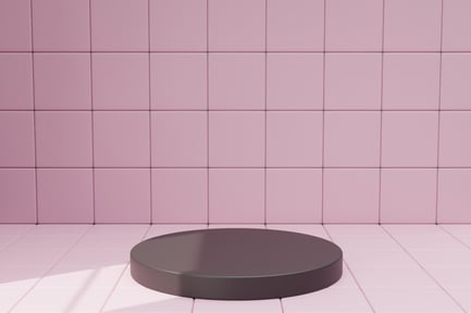 Preview: Dark Round Podium on Pink Ceramic Background