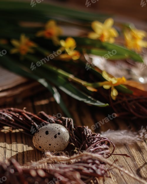Preview: Easter decor in rustic style.
