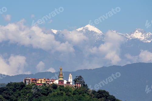 Preview: Mountain Temple on Hillside under a Clear Sky