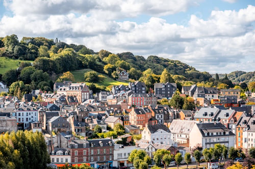 Preview: Aerial view of Honfleur town, France