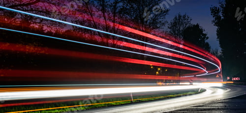 Preview: abstract red car lights at night. long exposure