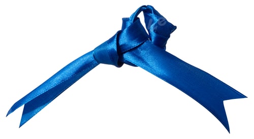 Preview: Knotted blue silk ribbon on isolated background