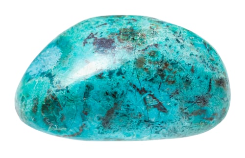 Preview: tumbled chrysocolla gemstone isolated on white