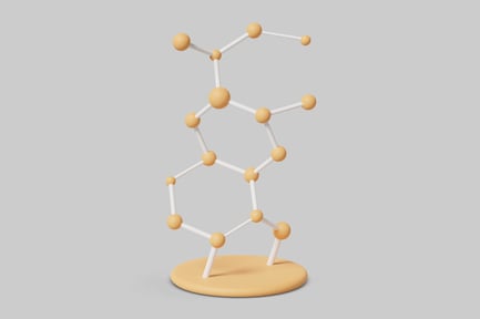 Preview: Molecular model with intricate structure and distinct colors