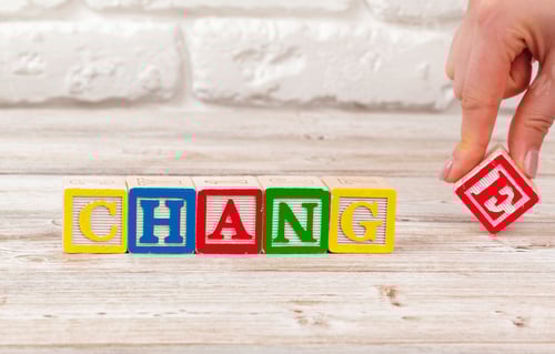 Preview: Wooden toy Blocks with the text: change