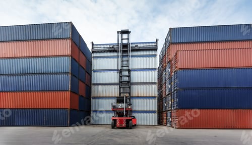 Preview: Container storage with forklifts