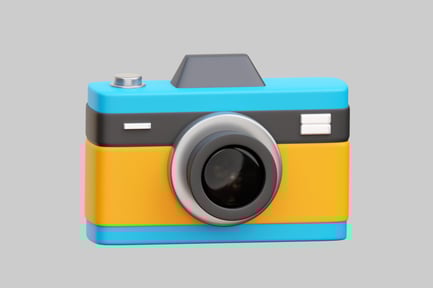 Preview: Vibrant 3D Camera Illustration