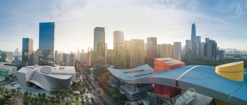 Preview: Aerial panorama view of landscape in Shenzhen city,Chinaa view of landscape in Shenzhen city,China