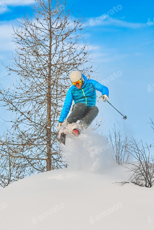 Preview: Skier jumps into the deep snow