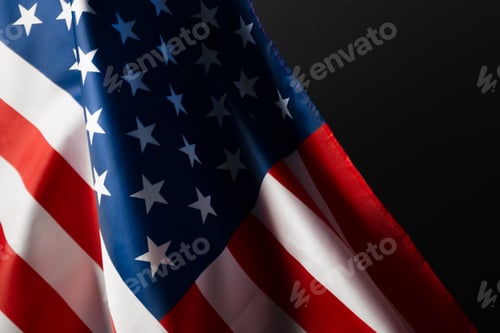 Preview: Beautifully waving star and striped American flag