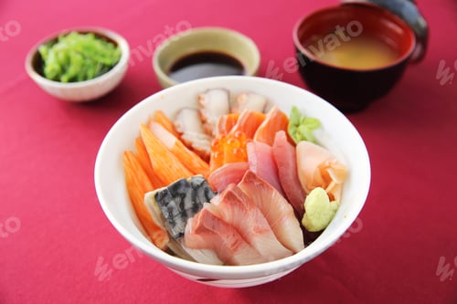 Preview: Sushi Don , Raw Salmon Tuna Octopus On Rice