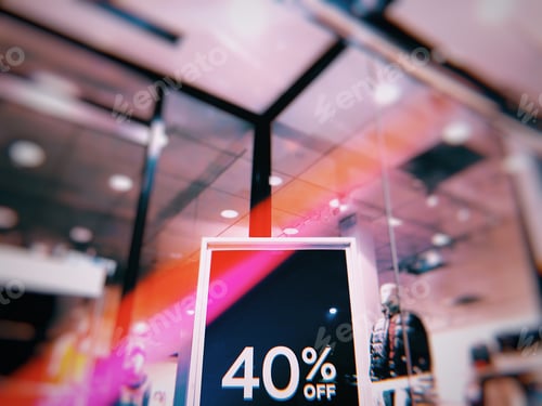 Preview: Sign Advertising Forty Percent Off Discount Sale
