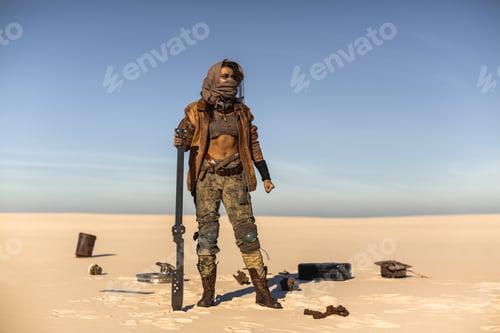 Preview: Post-apocalyptic Woman Outdoors in a Wasteland