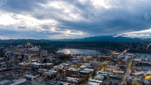 Preview: Olympia, Washington at sunset in December
