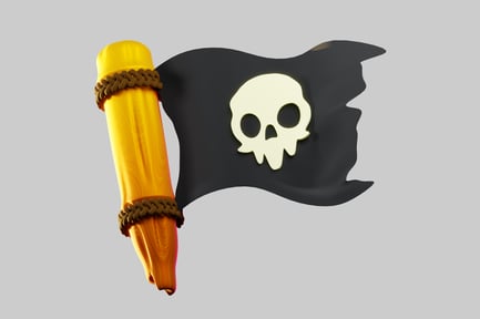 Preview: Pirate flag with skull symbol