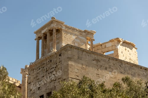 Preview: Scenic shot of the ancient Temple of Athena Nike in Athens, Greece
