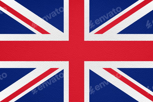 Preview: british flag of United Kingdom UK or Great Britain printed on leather texture background