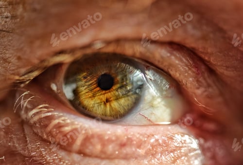 Preview: I’ve got my eye on you! Closeup of a man’s eye