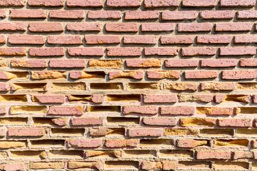 Visualização: closeup de paredes de tijolos antigos