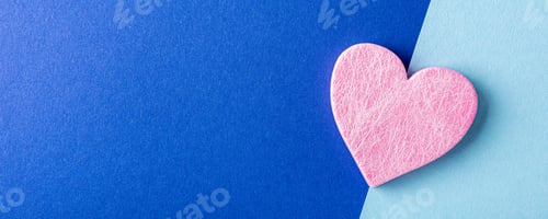 Preview: Pink heart over blue. Valentines day concept