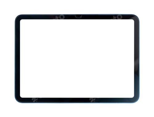 Preview: Tablet with blank white screen and background- clipping path