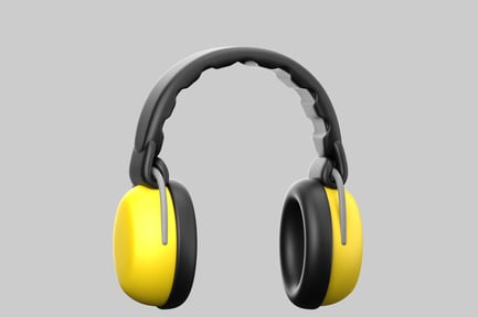 Preview: Headphones with a black headband and bright yellow ear cups