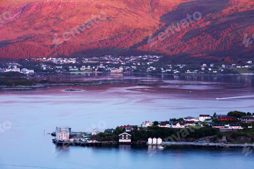 Preview: Colorful sunset in Alesund port town