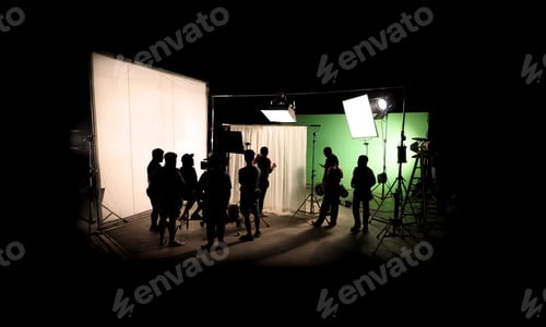 Preview: Silhouette images of video production behind the scenes