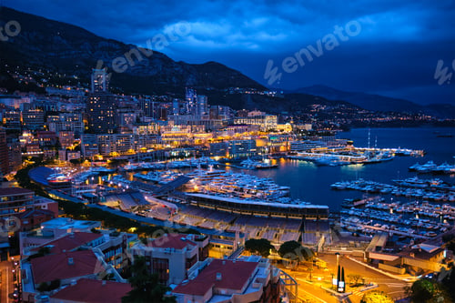 Preview: View of Monaco in the night