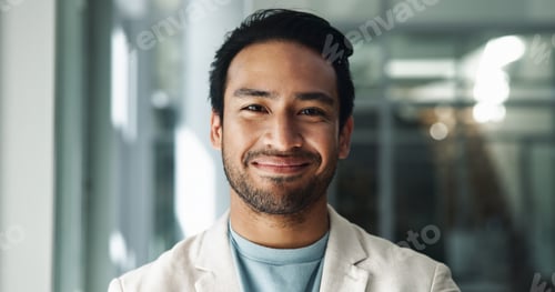Preview: Portrait, pride and smile with business man in office for advocate, confidence and attorney clerk.