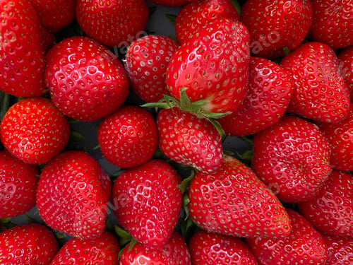 Preview: Closeup shot of vibrant red juicy fresh strawberries background