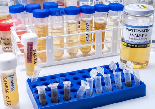 Preview: Investigation of sars-cov-2 virus in humans in a wastewater laboratory, conceptual image