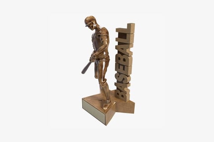 Preview: Baseball trophy with player figurine and stacked blocks