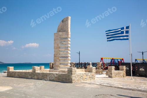 Preview: A monument at Pythagorion Port in Samos. Samos Island is populer tourist destination in Greece.