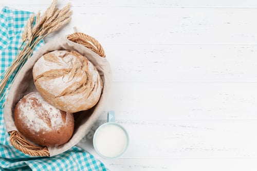 Preview: Homemade crusty bread and milk
