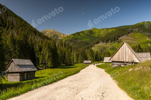 Preview: Hut in Chocholowka Valley in tatra National Park mountains in Poland near Zakopane
