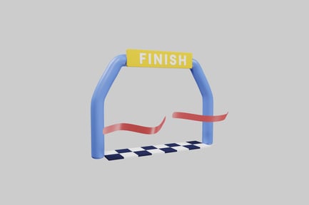 Preview: Finish line podium with ribbon